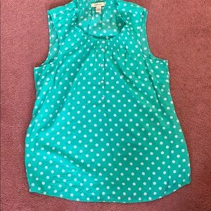 G.H. Bass & Co. green poke a dot top